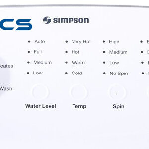 Simpson SWT1043 10kg Top Load Washing Machine Controls high