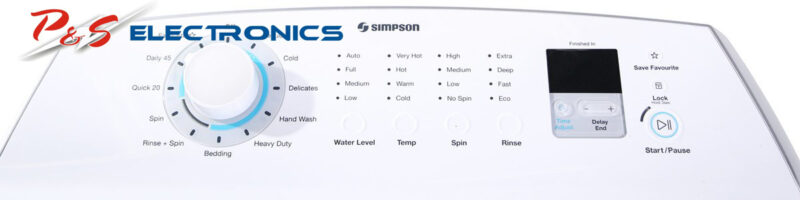 Simpson SWT1043 10kg Top Load Washing Machine Controls high