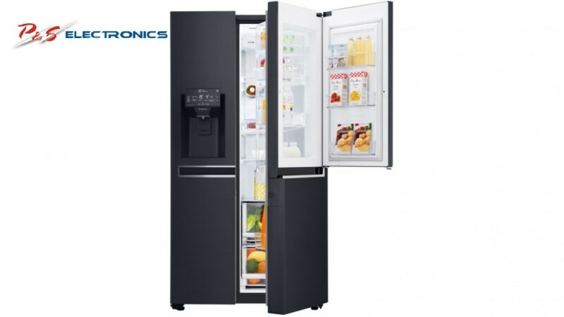 LG 665L Side By Side Fridge with InstaView Door-in-Door - Matte Black