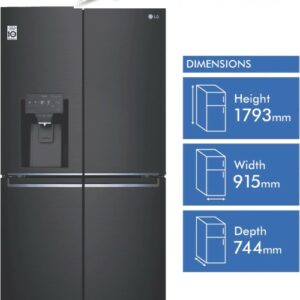 LG 706L French Door Fridge with Slim In-Door Icemaker - Matte Black_GF-L706MBL