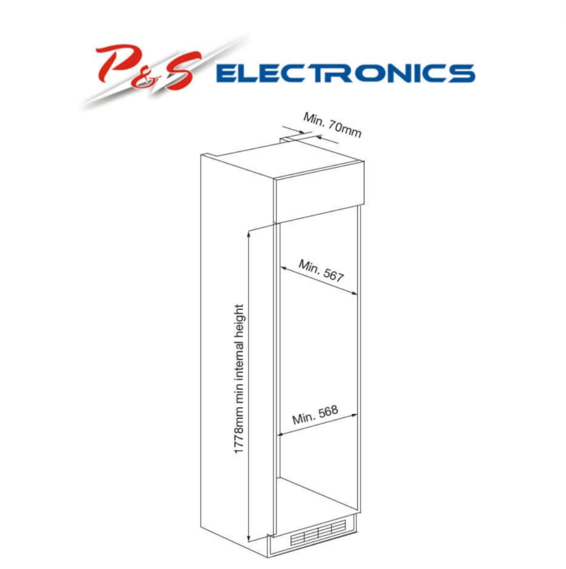 Kleenmaid Integrated Top Mount Refrigerator With Bottom Mount Freezer CRZ25511