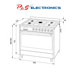 Belling BDU958DBK 90cm Dual Fuel Upright Cooker