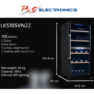 Lecavist 105 Bottle Dual Zone Wine Fridge LKS105VN2Z, Carton Damaged