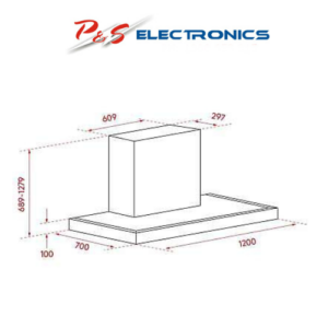 Inalto 120cm Box Canopy Rangehood, ARCBBQ, Carton Damaged