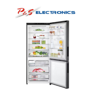 LG 420L Bottom Mount Non-Plumbed Fridge Matte Black