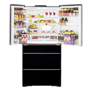 Hitachi 735L Multi Drawer French Door Fridge, Black Glass. RZX740RAXK_Factory Seconds