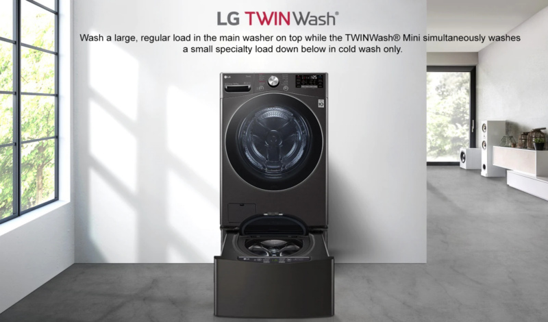 LG WXLC-1116B-WTP357B 19.5kg Front Load TWINWash® w/MiniWasher - Factory Seconds