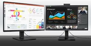 LG 27"QHD (2560x1440) IPS Monitor with Built-in Webcam & Mic_27BQ75QC-B - Carton Damaged