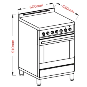 Belling Mini Richmond 60cm Dual Fuel Range Cooker Black BMR60DODFB - Carton Damaged