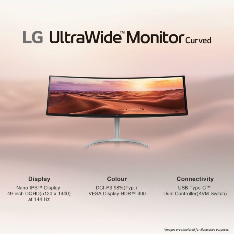 LG 49'' 32:9 UltraWide™ Dual QHD Nano IPS™ Curved Monitor_49WQ95C-W - Factory seconds