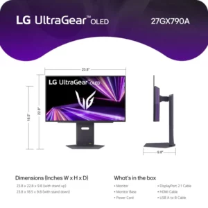 LG UltraGear™ 27-inch OLED 480Hz QHD Gaming Monitor_27GX790A-B_ Carton Damaged