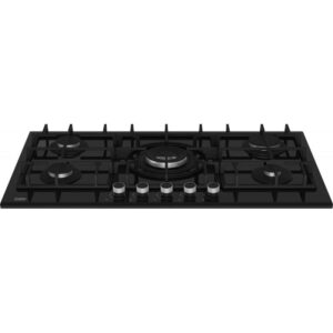 Beko 90cm 5 Burner Gas Cooktop Black Glass BCT90GG1 Carton Damaged