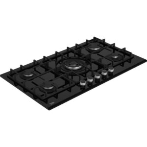 Beko 90cm 5 Burner Gas Cooktop Black Glass BCT90GG1 Carton Damaged