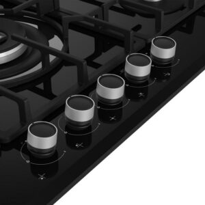 Beko 90cm 5 Burner Gas Cooktop Black Glass BCT90GG1 Carton Damaged