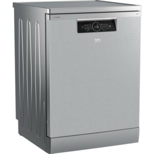 Beko 60 cm 16 Place Setting Freestanding Dishwasher Platinum Steel BDFB1630X Carton Damaged