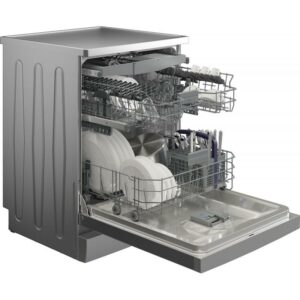 Beko 60 cm 16 Place Setting Freestanding Dishwasher Platinum Steel BDFB1630X Carton Damaged