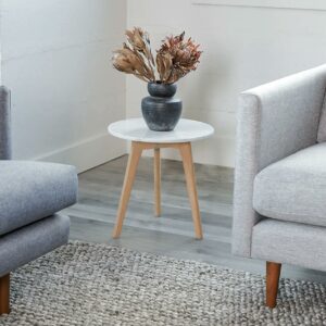 Alphs Marble Side Table - Oak