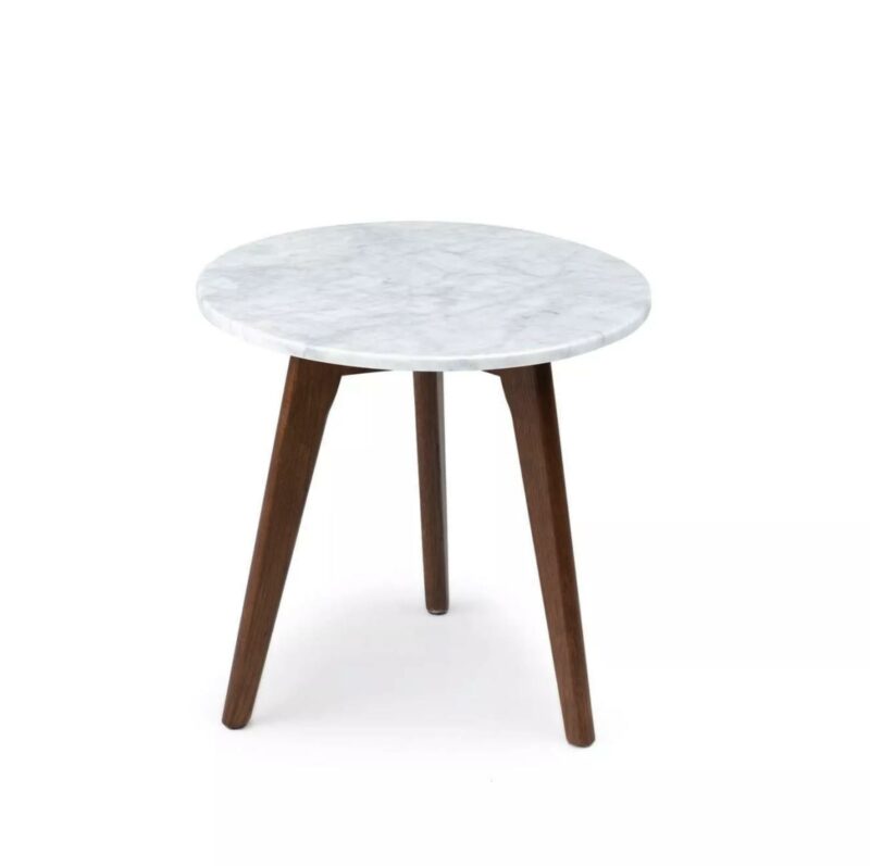 Alphs Marble Side Table - Walnut