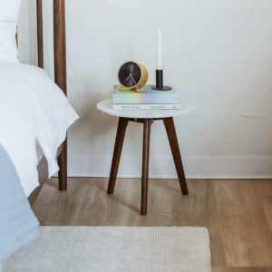 Alphs Marble Side Table - Walnut