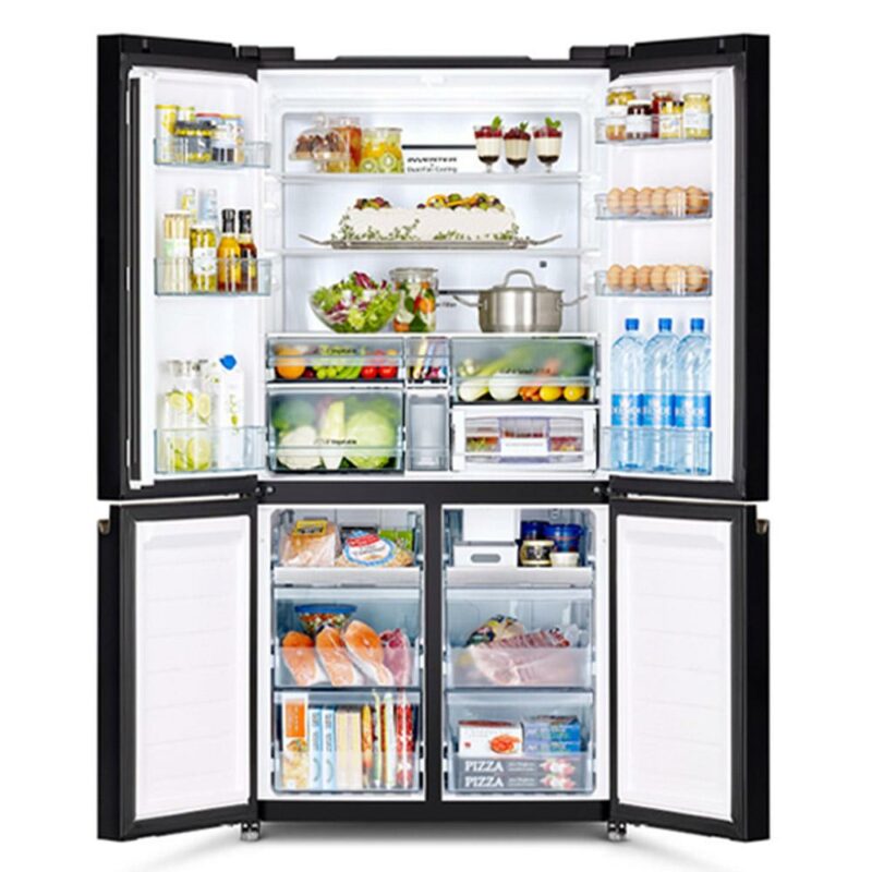 Hitachi RWB640VT0XMGW 638L Mirror Glass White French Refrigerator - Carton Damaged