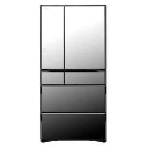 HITACHI RWX670RAXK 670L Black Glass French Door Inverter Fridge - Carton Damaged