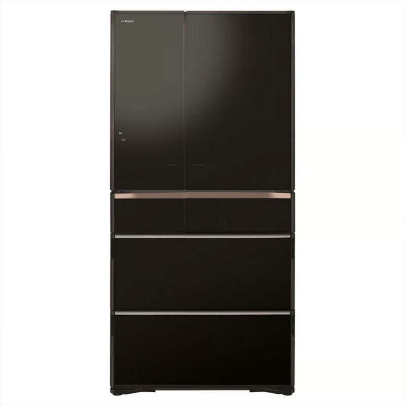 Hitachi RZX740RAXK 735L Multi Drawer French Door Fridge in Black Glass - Factory Seconds