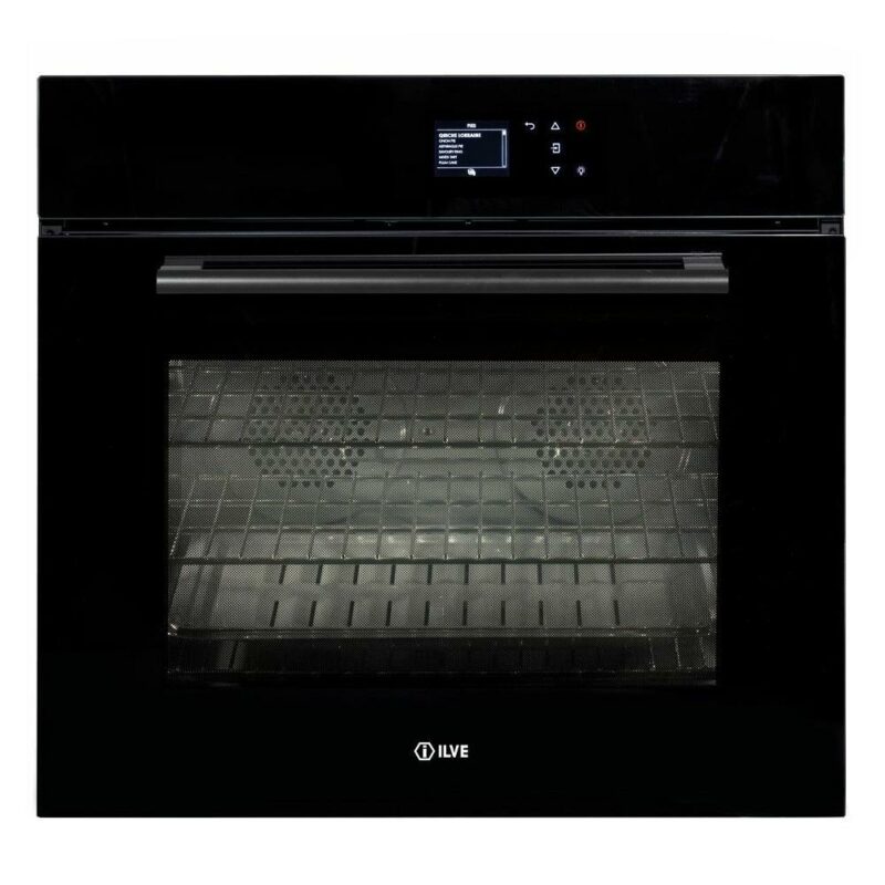 ILVE 76cm Pyrolytic Electric Black Built-In Oven 760SPYTCBV - Carton Damaged