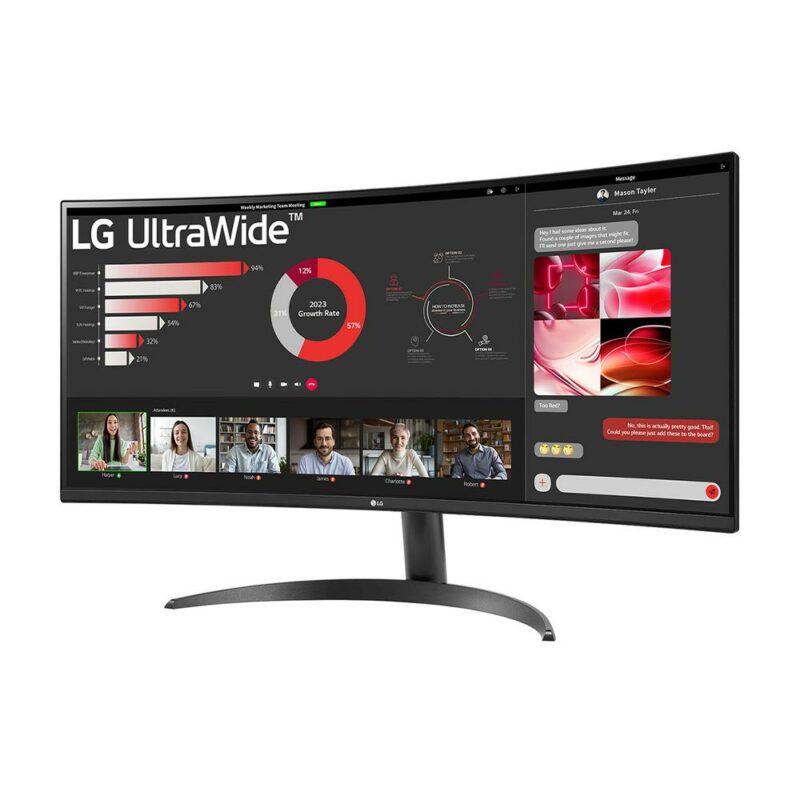 LG 34WR50QC-B 34-inch WQHD HDR10 VA 100Hz FreeSync Curved Monitor - Carton Damaged