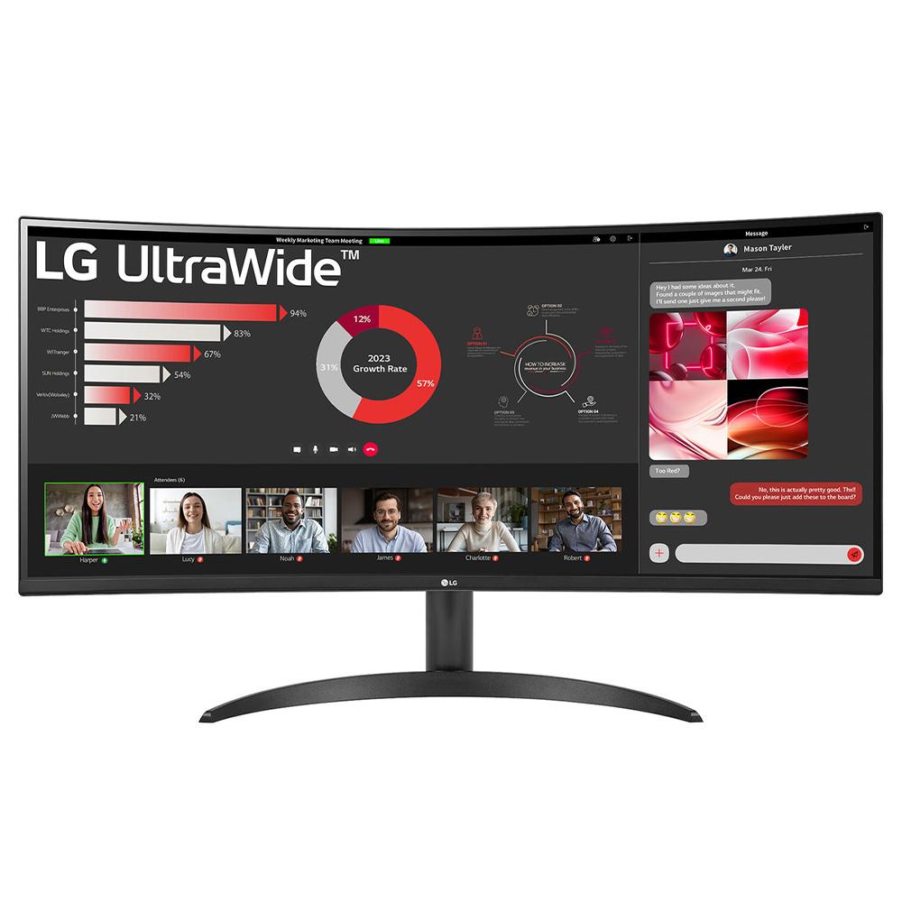 LG 34WR50QC-B 34-inch WQHD HDR10 VA 100Hz FreeSync Curved Monitor - Carton Damaged