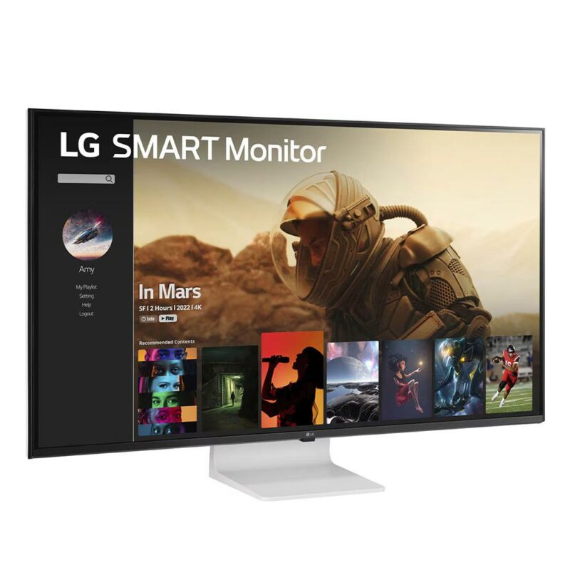 LG 43SQ700S-W 43-inch 4K UHD Smart Display Monitor with webOS - Carton Damaged