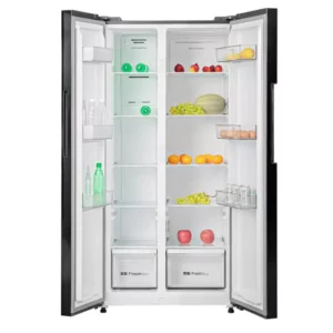 Linarie Villarly 444L Side by Side Fridge Black Gloss LSSBS460BK- Factory Seconds