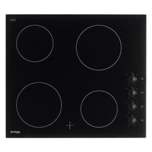 Omega OCC64KZTGG 60cm 4 Zone Ceramic Glass Electric Cooktop - Carton Damaged