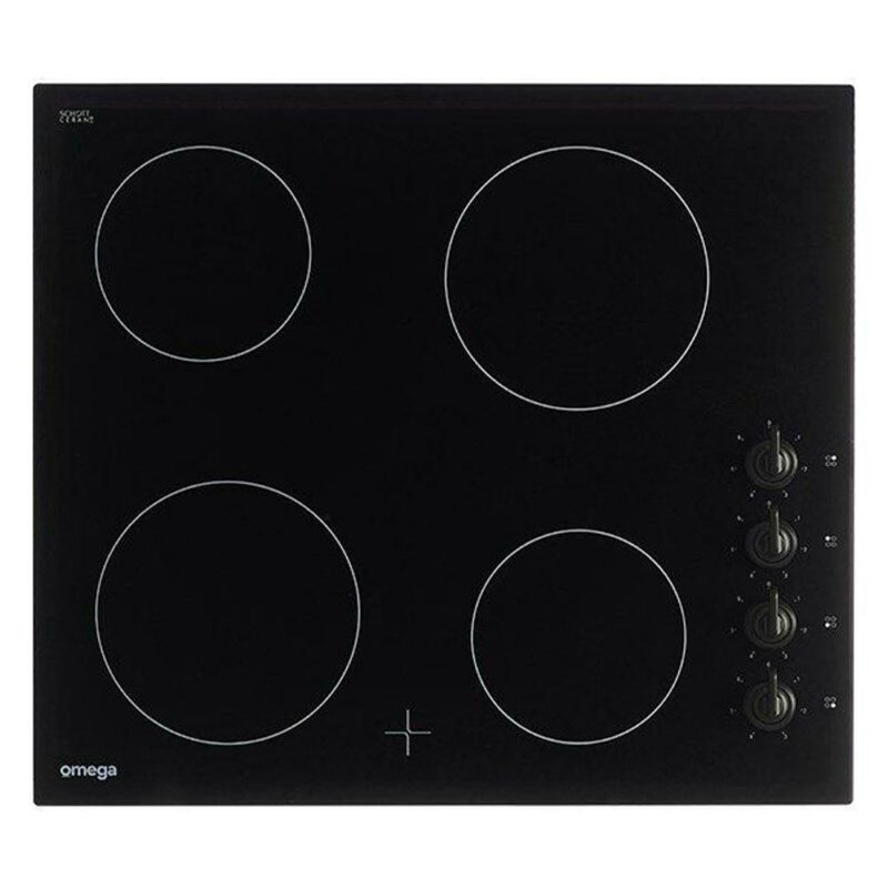 Omega OCC64KZTGG 60cm 4 Zone Ceramic Glass Electric Cooktop - Carton Damaged