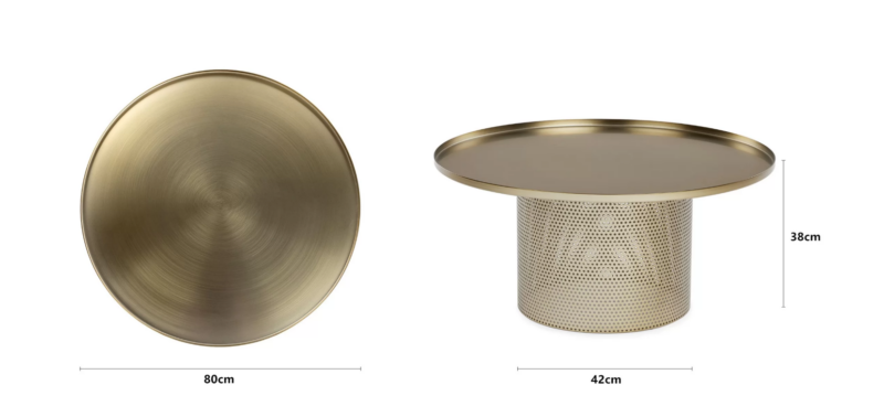 Catalina Brushed Brass Coffee Table