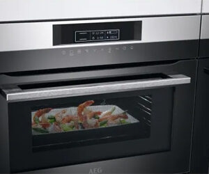 AEG 45cm Compact Built-In Combi-Microwave Oven - Stainless Steel KMK761000M