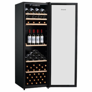 LeCavist 168 Bottle Single Zone Wine Cabinet Black LEK168PV Carton Damage