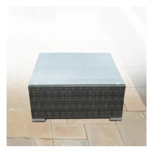 Milano Outdoor 9 Piece Oatmeal Rattan Sofa Set Black Coating & Grey Seats - 401497
