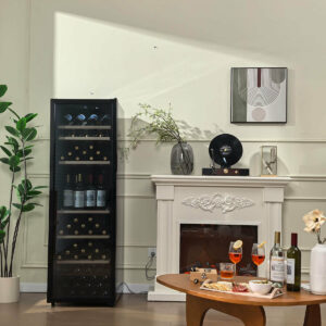LeCavist 168 Bottle Single Zone Wine Cabinet Black LEK168PV Carton Damage