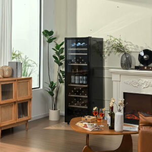 LeCavist 168 Bottle Single Zone Wine Cabinet Black LEK168PV Carton Damage