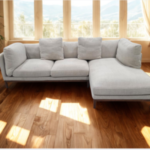 Owen Chaise Sectional Sofa (Twill) Pearl Beige, Carton damaged