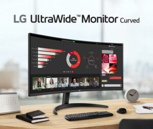 LG 34" 21:9 Curved UltraWide™ QHD (3440x1440) Monitor 34WR50QK-B- Carton Damaged