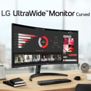 LG 34" 21:9 Curved UltraWide™ QHD (3440x1440) Monitor 34WR50QK-B- Carton Damaged