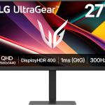 LG UltraGear™ G6 27-inch 300Hz QHD IPS Gaming Monitor 27G640A-B - Carton Damaged