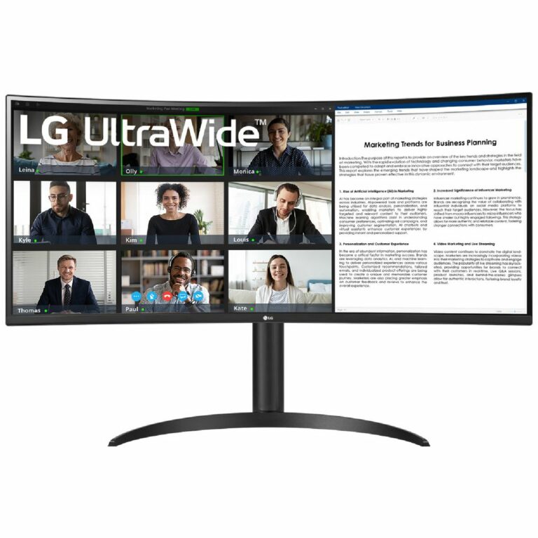 LG 34WR55QK-B 34-inch UltraWide™ WQHD 1440P HDR 10 100Hz Curved Monitor - Carton Damaged
