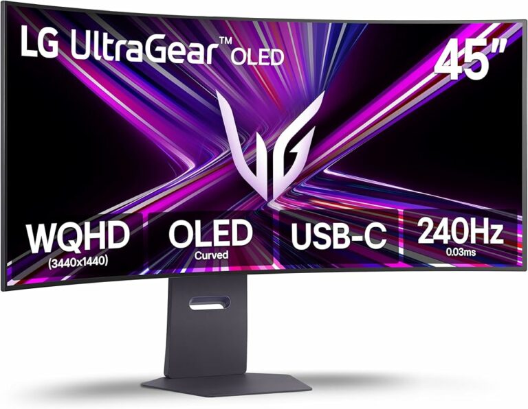 LG 45-inch UltraGear QHD OLED Curved Gaming Monitor 45GX900A