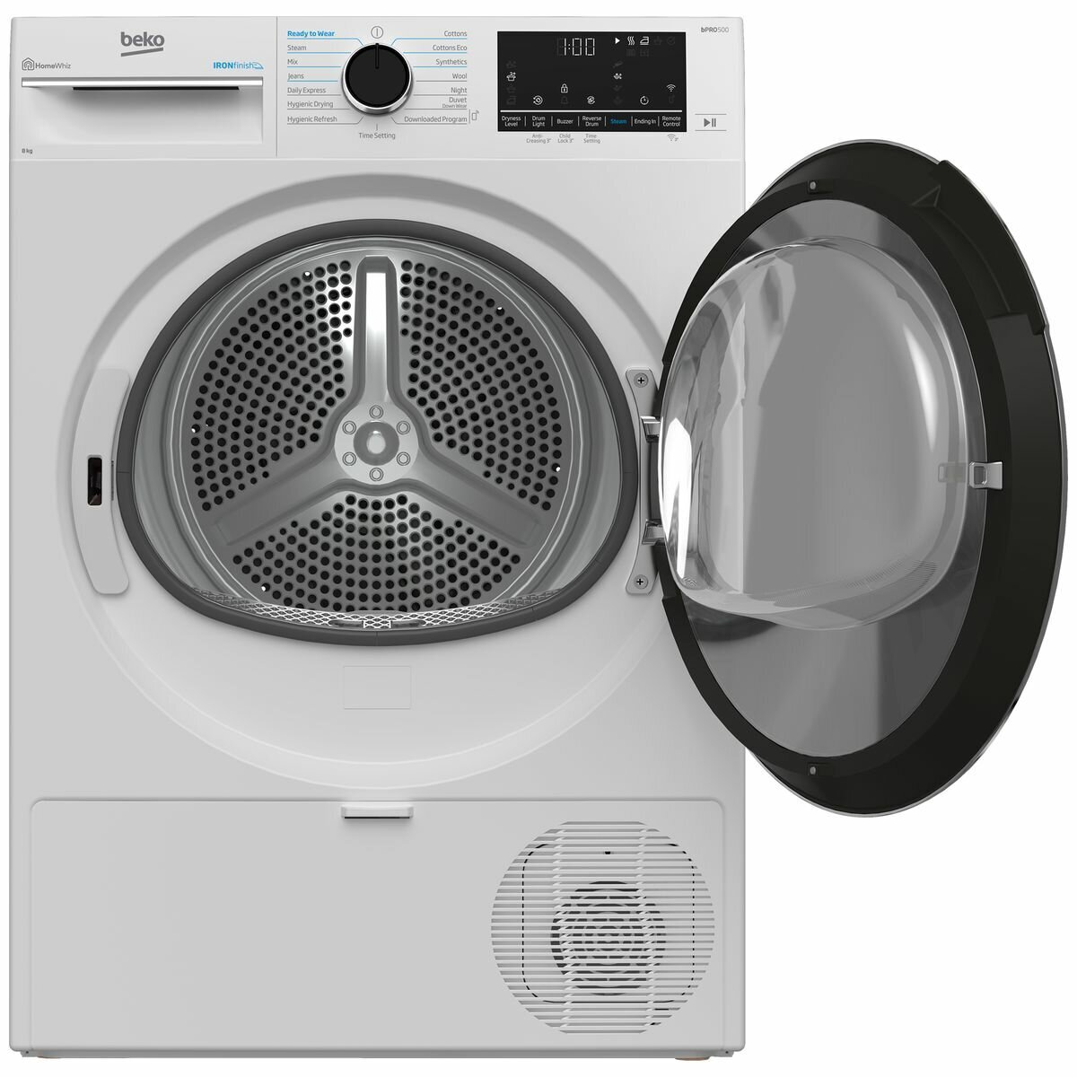 Beko 8kg Heat Pump Dryer with Steam BDPB802SW - Carton Damaged