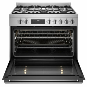 Westinghouse 90cm Dual Fuel Freestanding Cooker Stainless Steel WFE9515SD - Factory Seconds