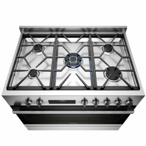 Westinghouse 90cm Dual Fuel Freestanding Cooker Stainless Steel WFE9515SD - Factory Seconds