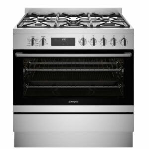 Westinghouse 90cm Dual Fuel Freestanding Cooker Stainless Steel WFE9515SD - Factory Seconds